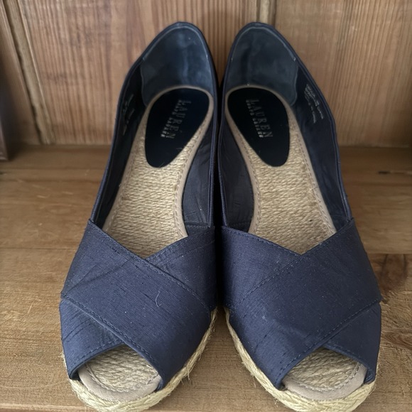 Lauren Ralph Lauren Shoes - Lauren Ralph Lauren Cecilia Espadrilles Wedge Slip On Shoes Womens Sz 9B Navy